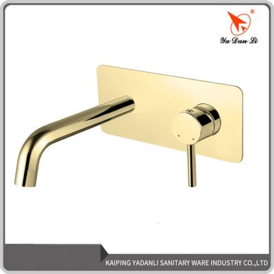 China Gold Metered Brass Taps Kaiping Sanitary Ware Handle Single Wall Faucet for sale