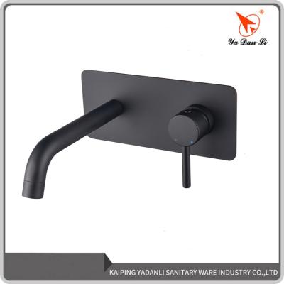 China Modern Single Taps Cheap Prices Brass Metered Wall Mount Sink Black Faucet for sale