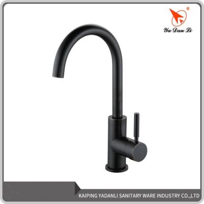 China Kaiping Faucets Hot Sale Modern Single Handle Kitchen Faucet Black Metered for sale