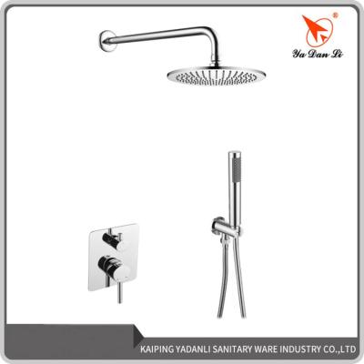 China Without Slide Bar Kaiping Chrome Plating Copper Brass 2 Way Concealed Shower Mixer for sale