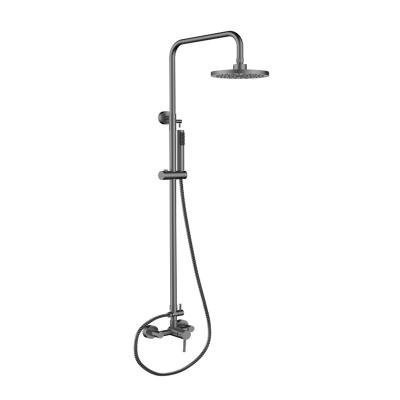 China With Slide Bar Heavy Duty Solid Brass Two Tone Exposed Hose Shower Faucet Set for sale