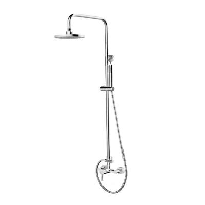 China With Sliding Bar Cheapest Modern Chrome Round Polished Brass Bathroom Shower Faucet Collection for sale