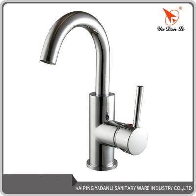 China Metered Faucets Chrome And Gold Exterior Single Handle Brass Basin Mixer Tap for sale