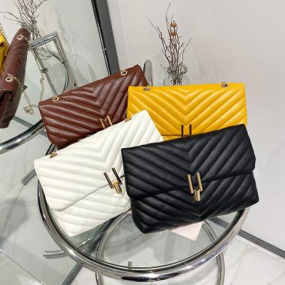 China Waterproof Custom Shoulder Bag Embroidered Rhombus Chain Cross - Body Bag Ladies Wholesale Messenger Bag For Women for sale