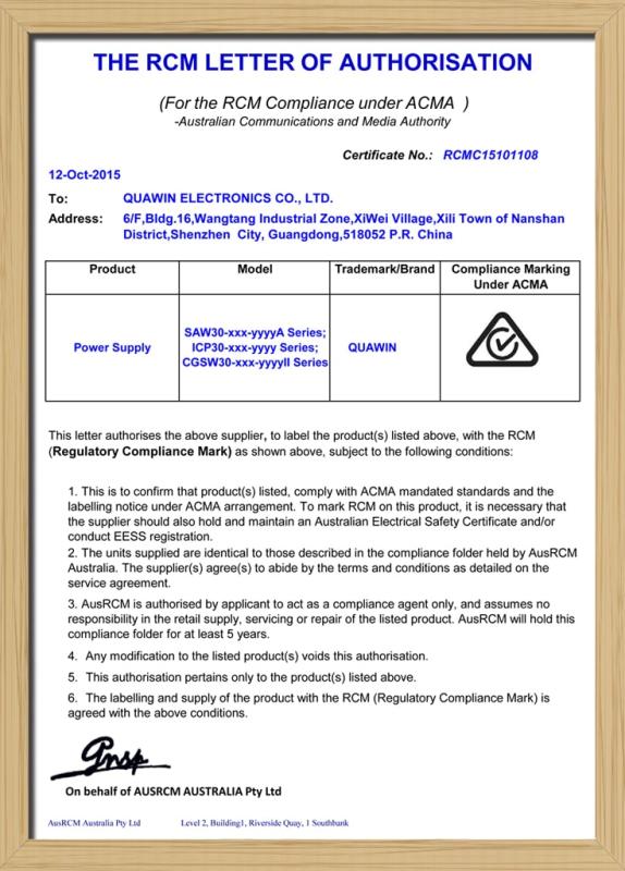 C-Tick - Shenzhen Quawintec Technology Co., Limited.