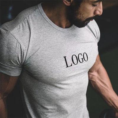 China Custom Breathable Anti-Wrinkle Fitness T-shirt Printing Cotton Plain Round Neck T Shirt Men White Short Sleeves Slim Fit Gym Tops for sale