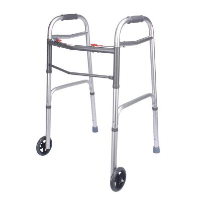 China 8 Aluminum Folding Walking Walker With Wheel For The Elderly Helper Adjustable Legs Levels Light Weight Position Adjustable View for sale