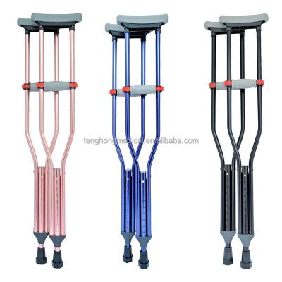 China Aluminum Aluminum Disabled Crutches Supports Below Adults Universal Children Color Axillary Crutches for sale