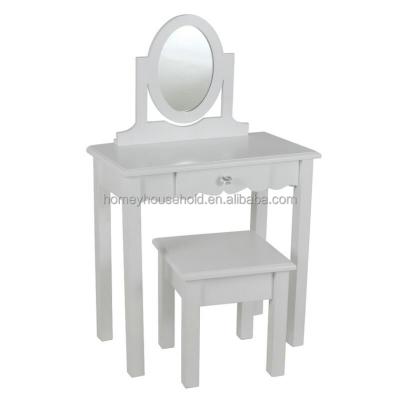 China Modern Hot Sale White Home Decoration Furniture Wooden Dressing Table With Lighted Mirror for sale