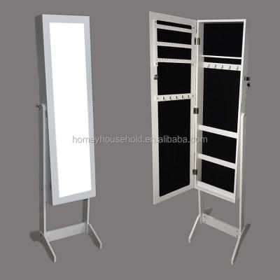 China (Size)Cheap Adjustable White Wood MDF Furniture Mirror Jewelry Storage Cabinet for sale