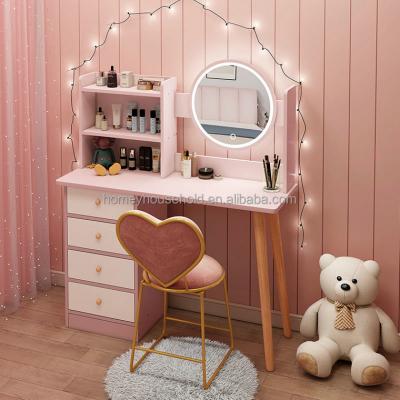 China Modern Cosmetic Light Dressing Table Bedroom Furniture Set Luxury Makeup Dressing Table for sale