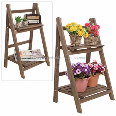 China Modern Solid Wood Decor Home Furnishing Folding Plant Racks Flower Pot Rack for sale