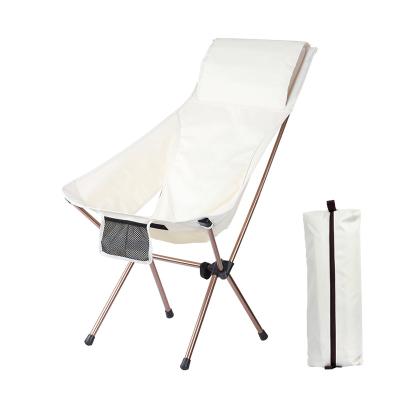 China 2022 New High Logo Outdoor Lightweight Portable Foldable Recliner Custom Aluminum Alloy Beach Easy-carry Back Camping Chair for sale