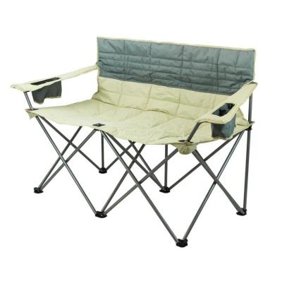 China Modern Hot Selling Folding Camping Chair Double Seats Picnic Metal Patio Lightweight Garden Outdoor Camping Chair for sale