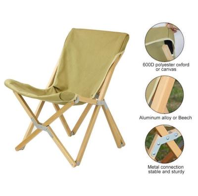 China Custom Outdoor Portable Solid Wood Garden Picnic BBQ Party Fishing Folding Lightweight Camping Chair for sale