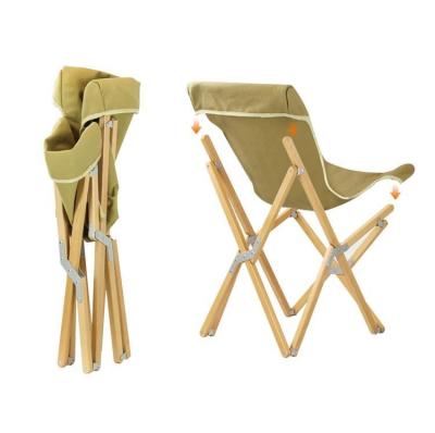 China Wholesale Beech Wood Garden Picnic BBQ Party Fishing Outdoor Portable Folding Lightweight Camping Chair for sale