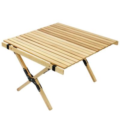 China Popular Tianye Beech Wood Camping BBQ Garden Portable Patio Egg Folding Solid Roll Up Table Outdoor for sale