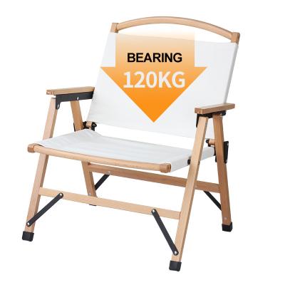 China Modern Portable Garden Beach Picnic Fishing Beech Wood Sling Outdoor Kermit Chairs Folding Wood Camping BBQ Chair for sale