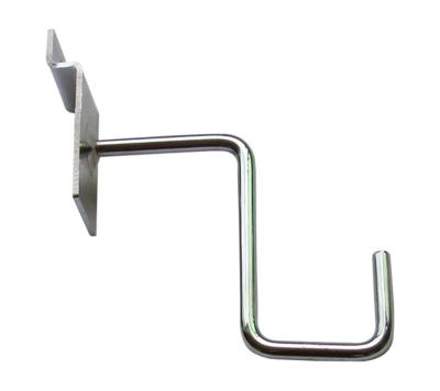 China Iron Wire Mesh Display Hooks Bright Chrome 115mm Grid Mesh Hooks for sale