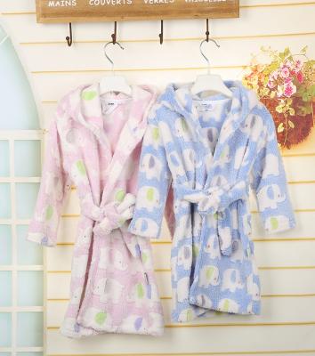 China Fashion QUICK DRY Multi Pattern Long Robe Plush Baby Bathrobe Warm Children's Flannel Pajamas for sale