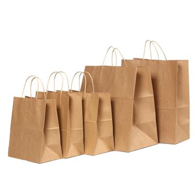 China Recycled Paper Packaging Bags Food Shopping Bag Kraft Paper Materials Kraft Paper Custom Colors Kraft Paper Packaging Bag With Handle for sale