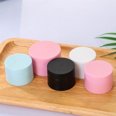 China Empty Cosmetic Container 10g 20g 50g 100g 150g 200g 250g Pink Black White Pink Lip Scrub Jar Cosmetics Hemp Cream Plastic Jar With Lids for sale