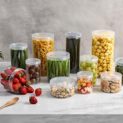 China Food Storage Container 30ml 50ml 100ml 120ml 150ml 200ml BPA Free Empty Clear Food Grade Cookie Round Plastic Jar With Lids for sale