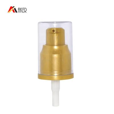 China Non Spill 20/410 Factory Price Gold Plastic Lotion Cream Pump Dispenser With Transparent Cover for sale