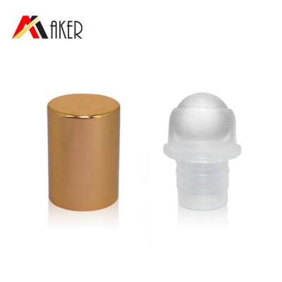 China Non Spill Customized 16mm Gold Foil Roll On Bottle Patio Cap for sale