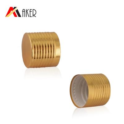 China Non Spill Factory Price High Quality Gold Aluminum Covered Screw Cap 18mm With Self-timer for sale