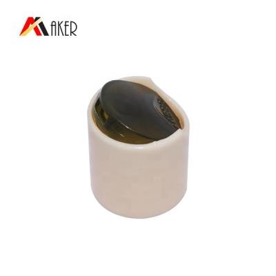 China Non Spill Beige Color Round 20mm Plastic Disc Top Cap For Bottle for sale