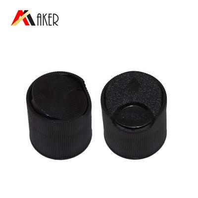 China Non Spill Customized Black Disc Top Cap 24/410 Capsule for sale