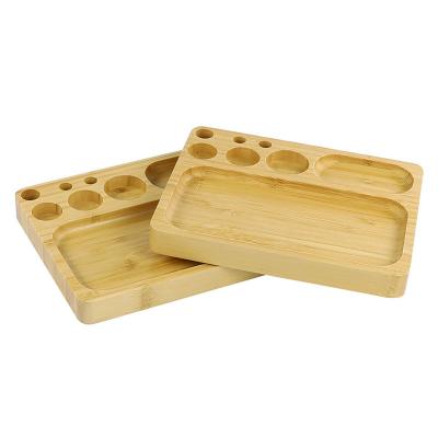 China Durable Wooden Rectangle Tray Stocked Multifunctional Rolling Tray Comes With Silicone Case for sale