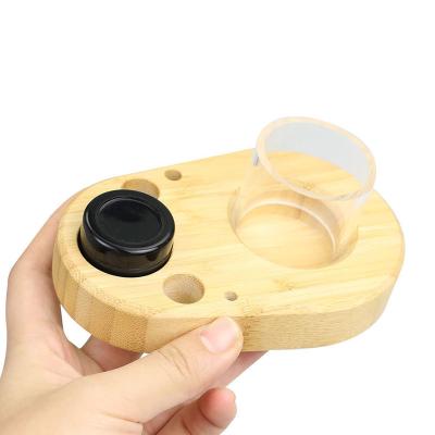 China Factory direct sales unbreakable ellipse stored wooden tray have decorative 5ml silicone container storage tray for sale