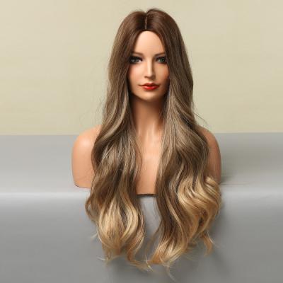 China Daily use factory sales direct lace front hair ombre super long wavy wig for sale