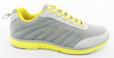 China Fashionable Ladies Lightweight Sports Running Shoes Grey Yellow Customized for sale