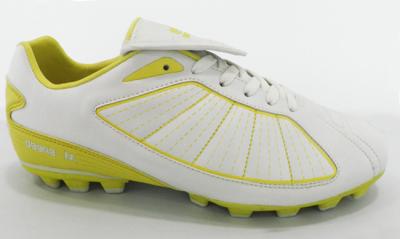 China White / Yellow Mens Athletic Sports Shoes HG PU TPU Nonslip for sale