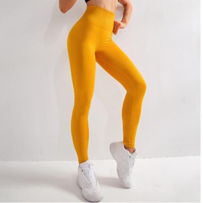 China Antibacterial Women's Well-Fitting Breathable Sweatpants High Waist Hip Lifting Tight Seamless Yoga Pants for sale