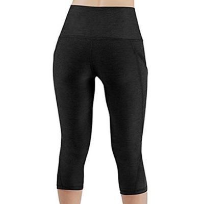 China Good quality sublimation sports custom made women antibacterial high waist leggings yoga pants capri leggings with pocket for sale