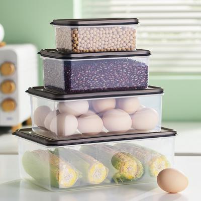 China Wholesale Stackable Freshness Preservation PP Clear Fresh-keep Refrigerator Food Storage Organization Set for sale