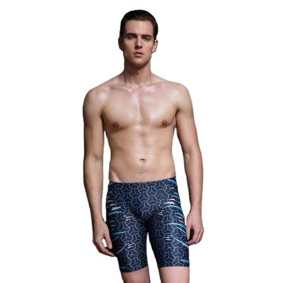 China Breathable New Style Fashion Printing Blue Stripes And Wgite Professional Men's Quick Drying Swimming Trunks for sale