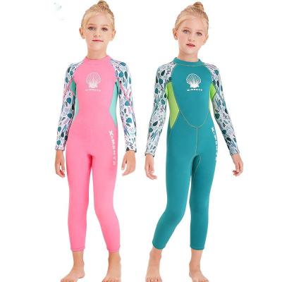 China Girl Kids Swimwear Size Quick Drying One Piece Swimsuit Diving Suit Kids 3mm Sleeve Comfortable Plus Long Cloth Surfing Swimwear for sale