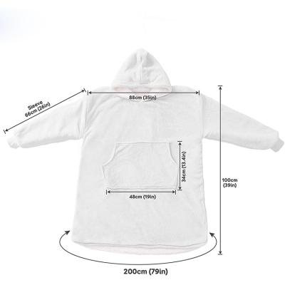 China Hot Selling Portable Sherpa Hooded Blankets Oversized Hooded Sweatshirt Blanket With Pocket For Adults for sale