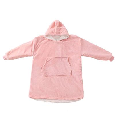 China Factory direct sales indoor wearable winter super soft warm oversized hooded blanket wearable and outdoor for sale