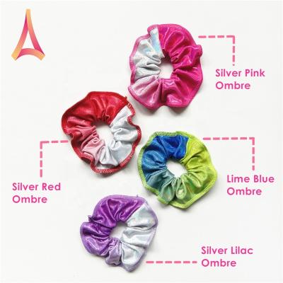 China Gymnastics Accessories Sublimation Printed Ombre Hair Scrunchies To Match Leotards for sale