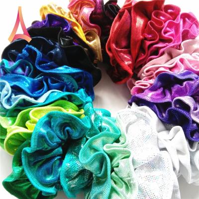 China Colorful Shiny Mystical Hair Scrunchies Gymnastics Girls Hair Scrunchies Hair Accessories for sale