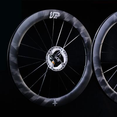 China Road Bikes Pro C60 700C up-vine road bike carbon fiber wheelset anvil and tubular for sale