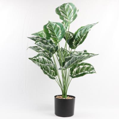 China China Wholesale Green 18 Heads Potted Plastic Acrylic Artificial Plants With Pots Set Vase Bonsai Philodendron Decoration Manufacturer for sale