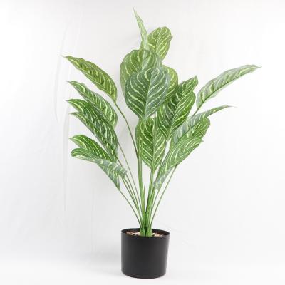 China New 18 Heads Green Potted Natural Acrylic Artificial Plants For Indoor Floor Home Decor Living Room Bedroom Face Pott Skybird Monstera for sale