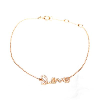 China Hot Selling High Quality TRENDY Customized OEM Shape Fine Jewelry Trendy 18K Rose Gold Natural Diamond Bracelet for sale